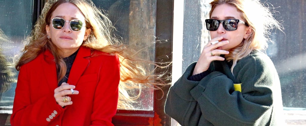 Mary-Kate and Ashley Olsen Wearing Red and Green Coats