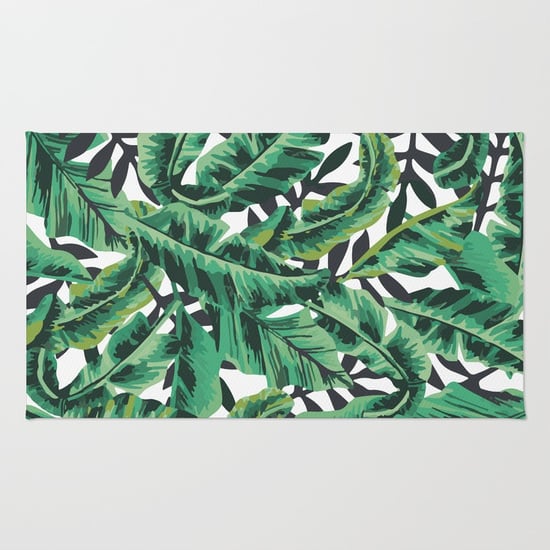 Tropical Glam Banana Leaf Print Rug