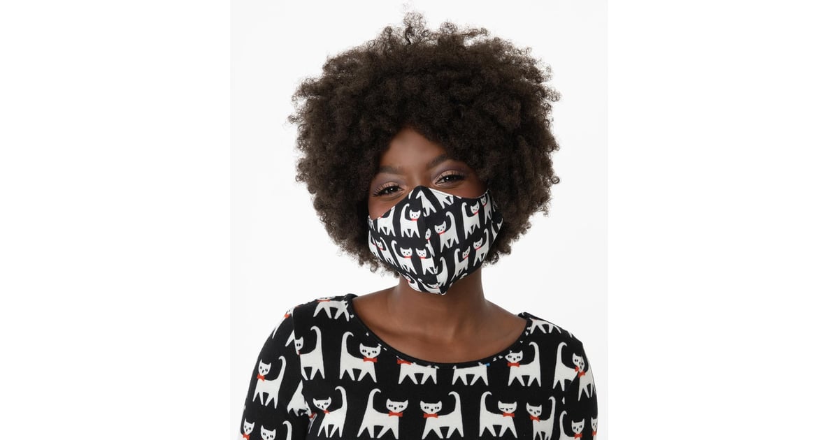 Black And White Cat Print Face Mask Halloween Cloth Face Masks