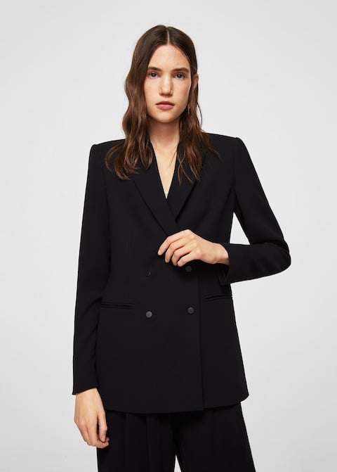 Mango Padded Shoulder Blazer