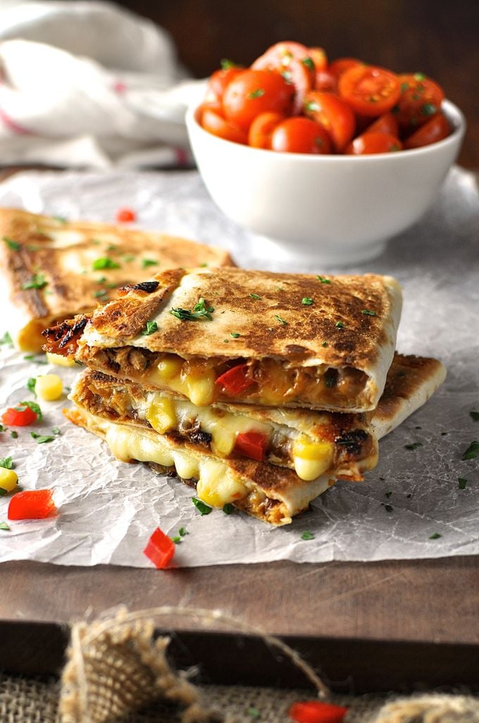 Pulled Pork Carnitas Quesadillas With Caramelized Onions ...