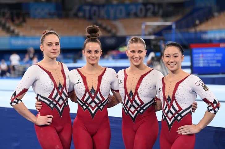 آلمان ، تیم ژیمناستیک زنان با لباس المپیک  تناسب اندام POPSUGAR