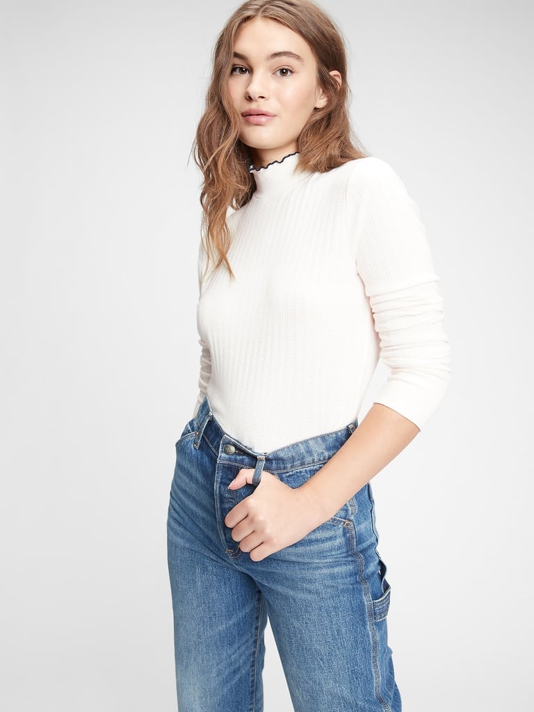 Gap Pointelle Mockneck T-Shirt