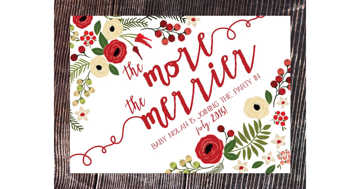 The More The Merrier Pregnancy Holiday Card The Cutest Holiday Pregnancy Announcement Ideas We Ve Seen Popsugar Family Photo 17