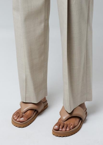 Gia x Pernille Padded Thong Sandals in Nude Brown
