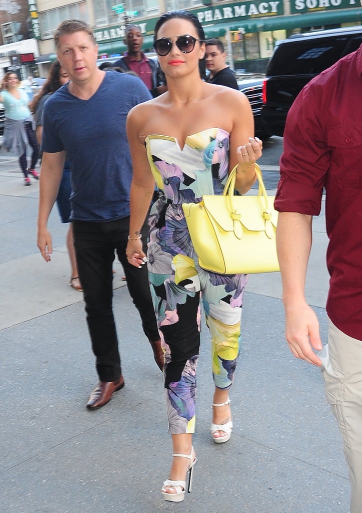 Demi Lovato's Floral Jumpsuit Look