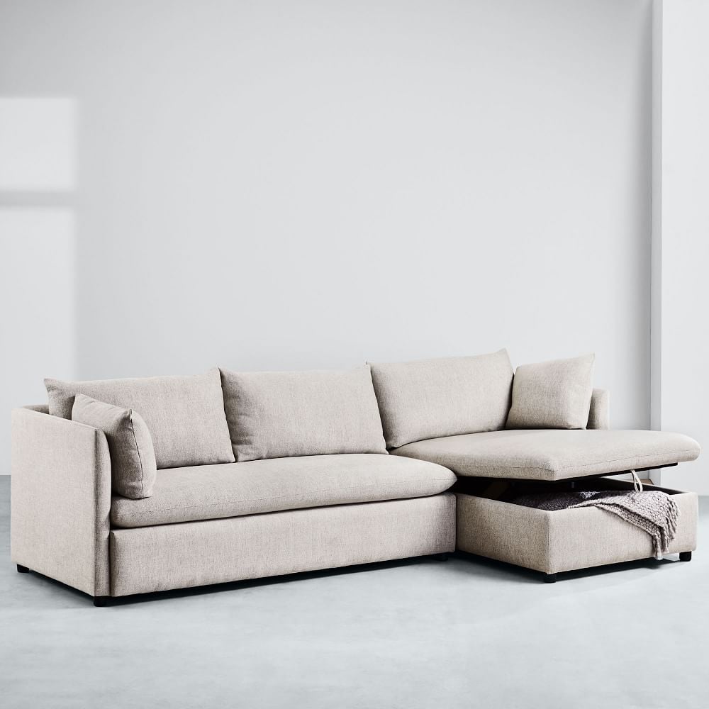 The Best Cloud-Like Storage Sofa: West Elm Shelter Sleeper Sectional With Storage