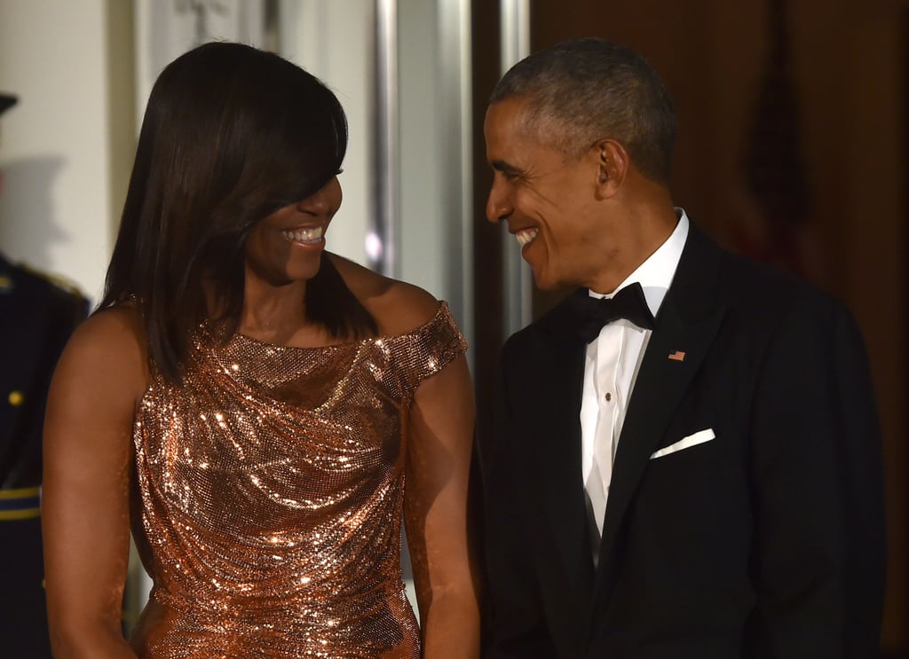 Barack and Michelle have similar senses of humor, so we can only imagine what they were laughing about here.