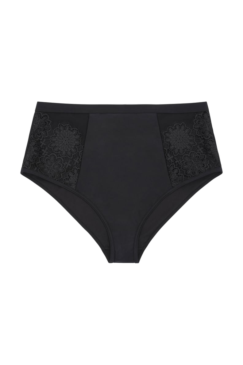 Hunter McGrady Plus Size/Curve Black Lace Panelled Bikini Bottom