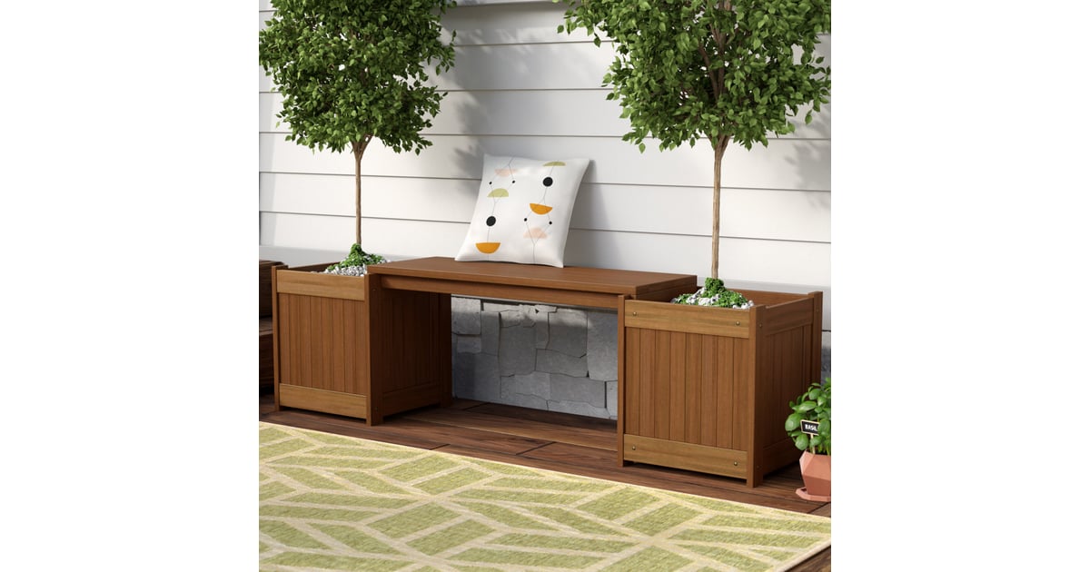 Arianna Rectangular Wooden Planter Bench | Best Outdoor 