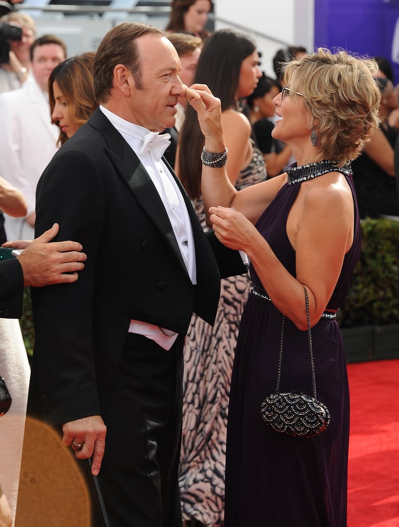 Kevin Spacey got a touch-up on the carpet.