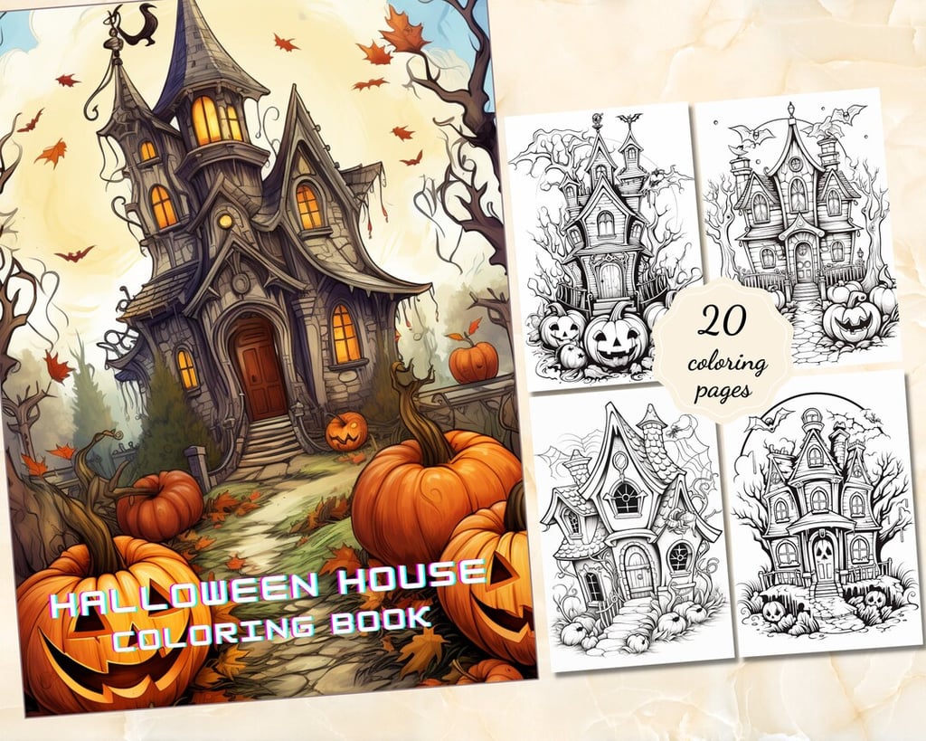 20 Halloween House Coloring Pages