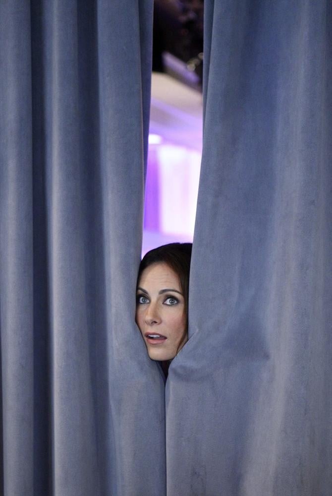 First, Sadie (Laura Benanti) sticks her head out.