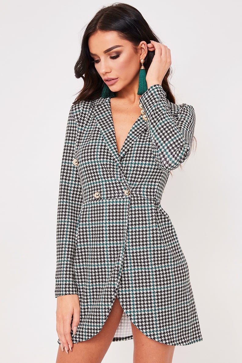 Misspap Michelle Check Longline Blazer Dress