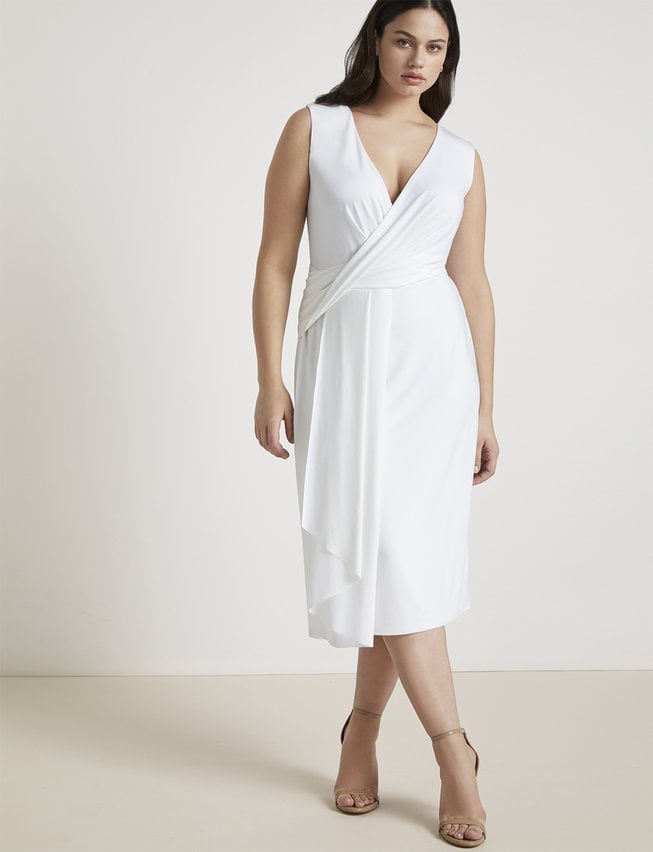 Jason Wu/ELOQUII Draped Asymmetric Midi Dress