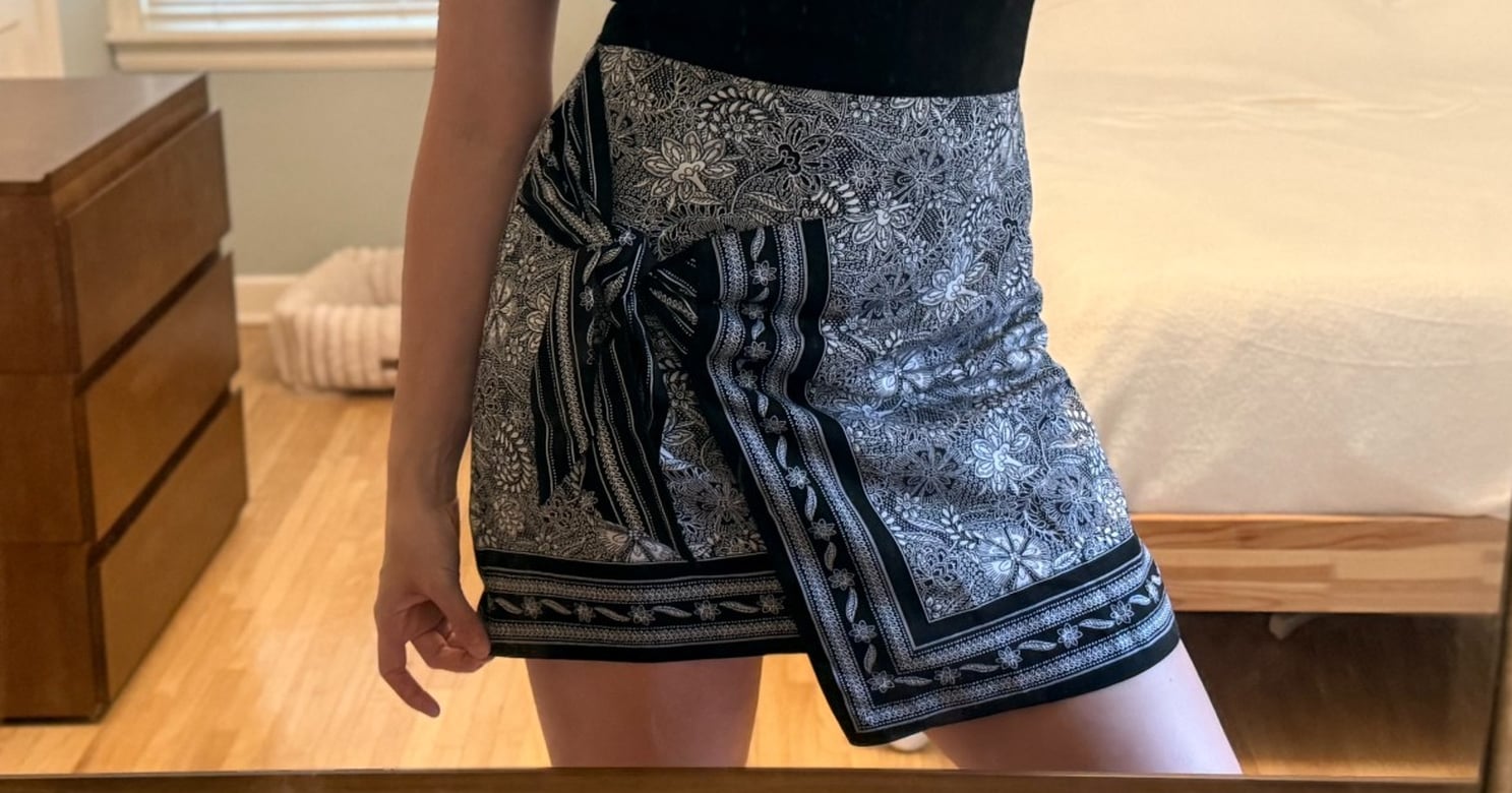 LOFT Deco Mini Wrap Skirt Review With Photos