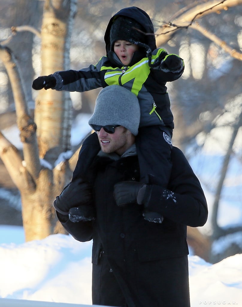 Tom carried little Benjamin on his shoulders.