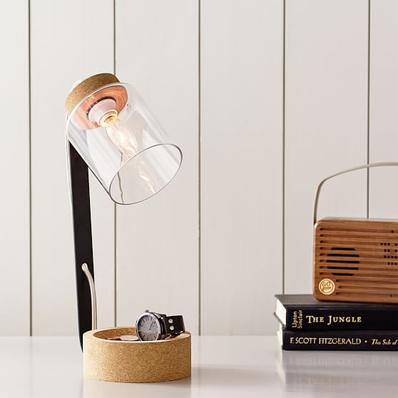 Cork and Glass Task Lamp | Best Dorm Essentials From Pottery Barn ...