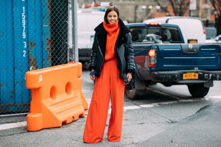 Red Sweaters at Fashion Week Fall 2018