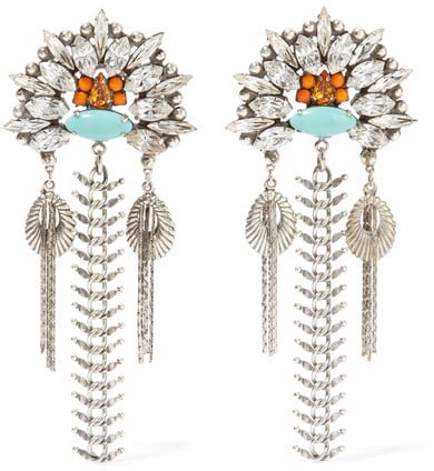 With quintessential Dannijo cool, these Lazarette crystal and cabochon earrings ($545) are all you need to create an on-point outfit.