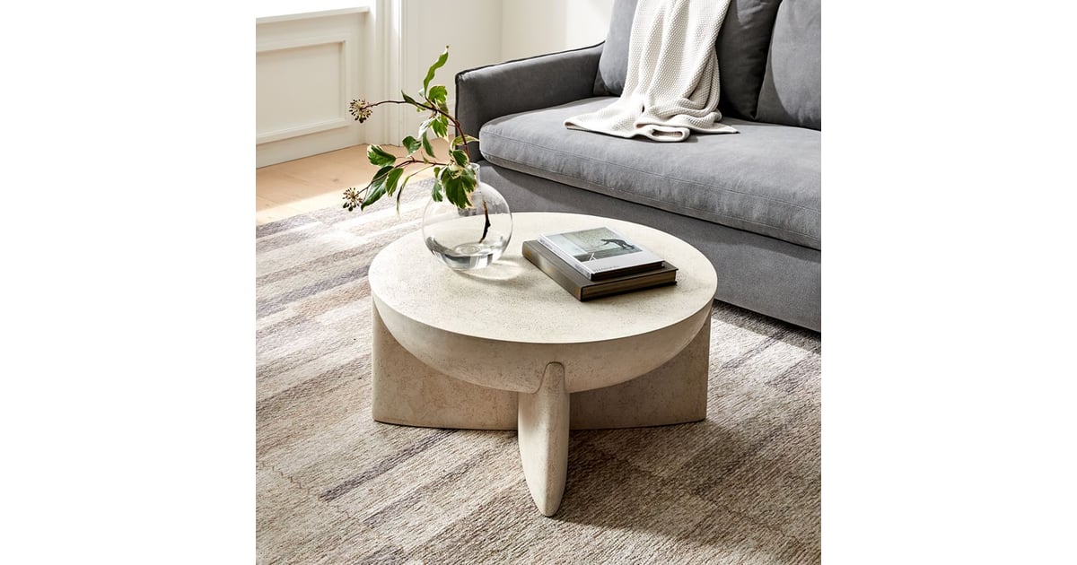 A Statement Coffee Table: West Elm Monti Lava Stone Coffee Table 