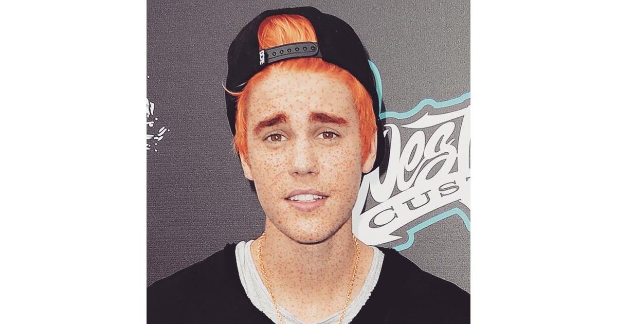 Justin Bieber Celebrities As Redheads Instagram Photos