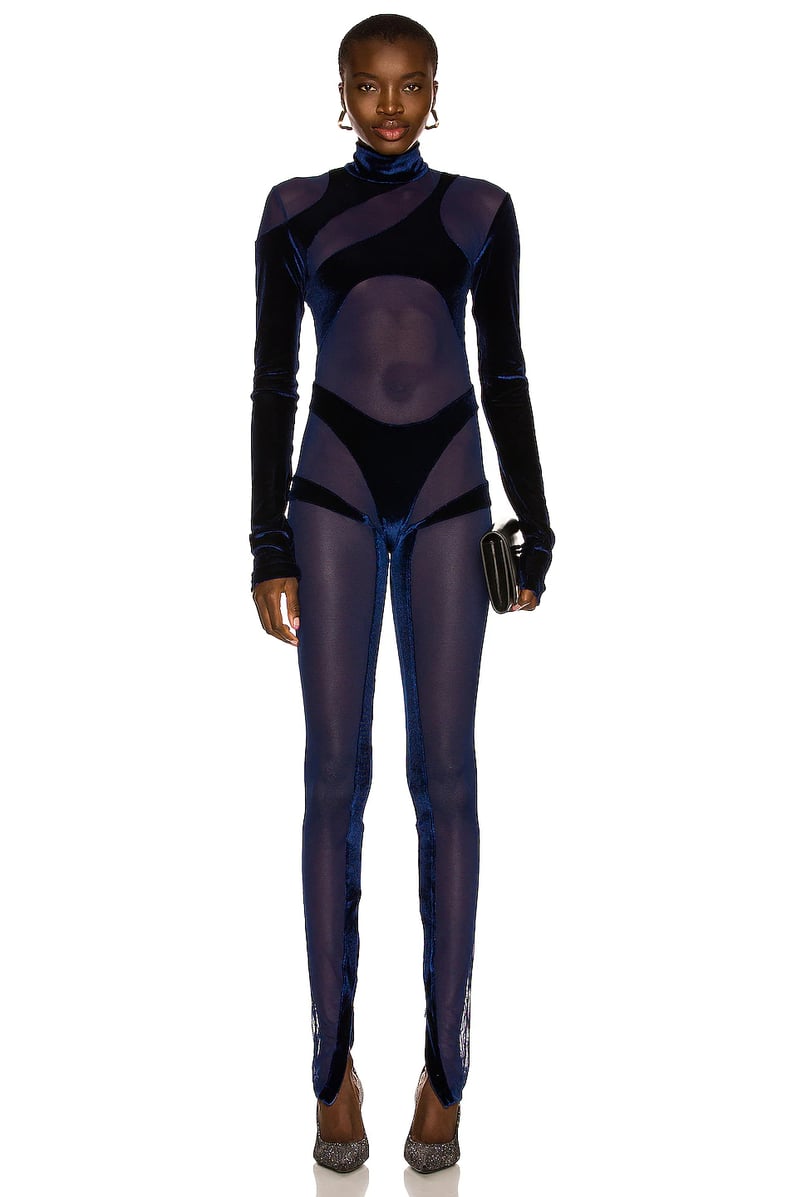 LaQuan Smith Geometric Catsuit