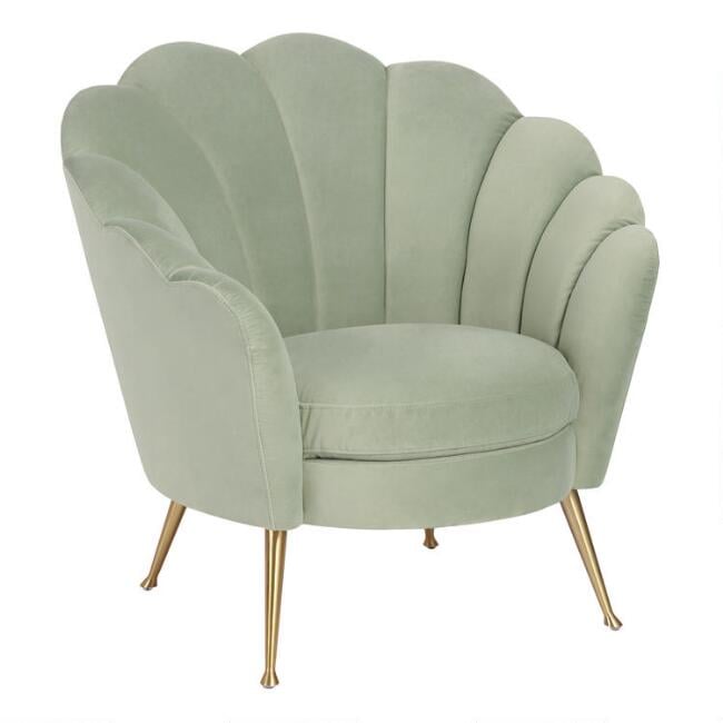 Sage Green Scalloped-Channel Back Daphney Chair