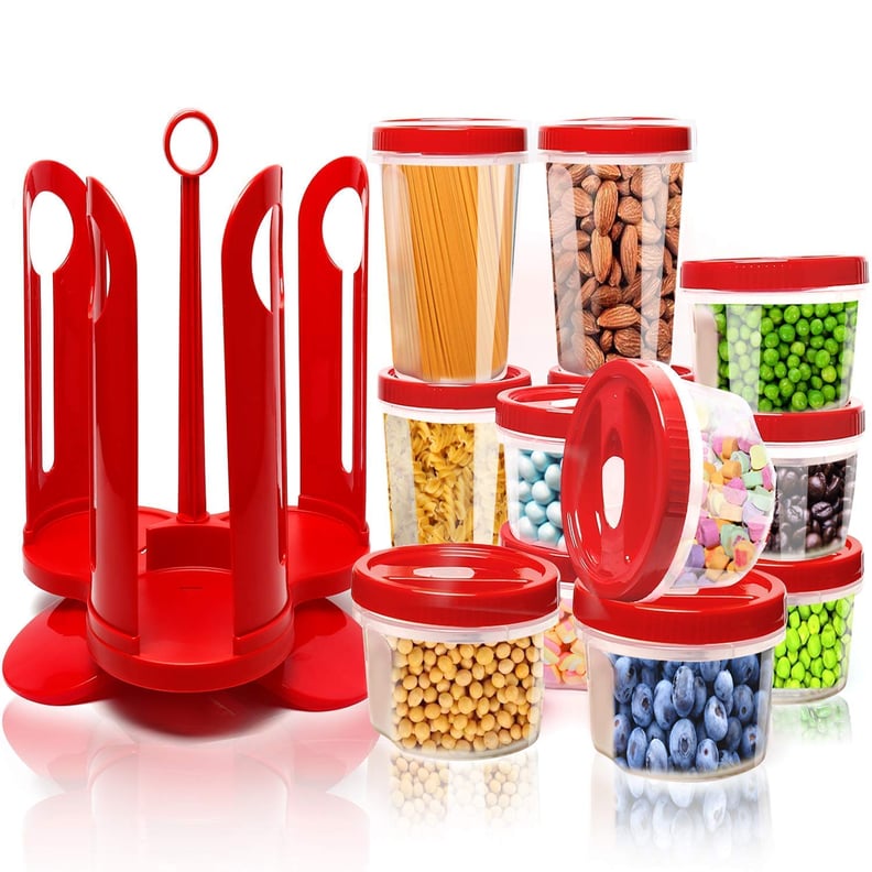 Fun Life 25-Piece Food Storage Container Set With Rotating Rack