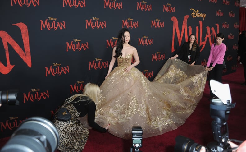 Liu Yifei Wearing Elie Saab at the Mulan Premiere