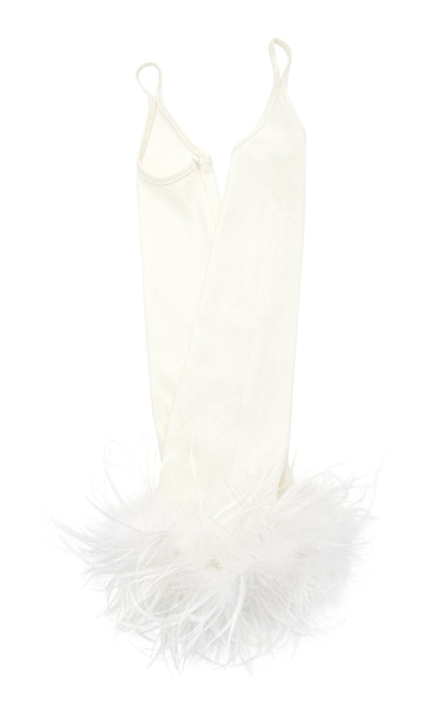Cult Gaia Gaia Feather-Embellished Jersey Gloves