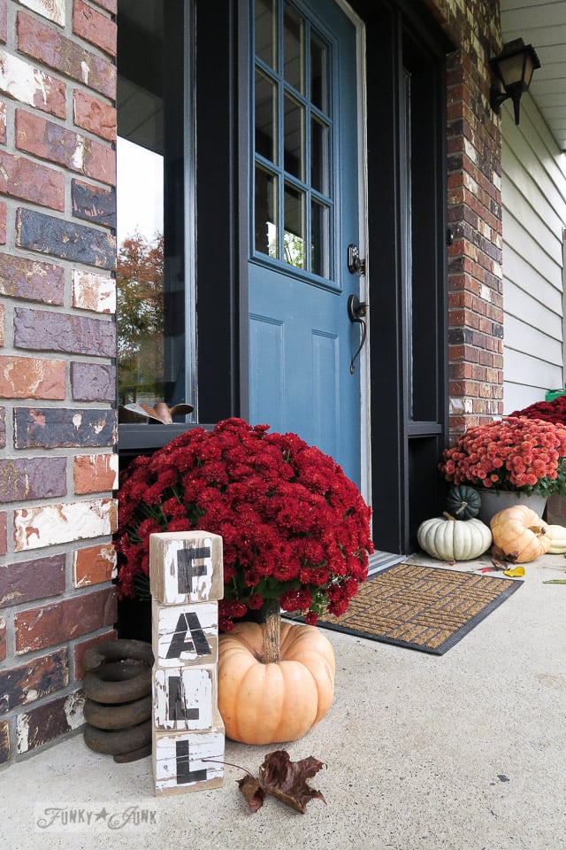 Porch With Pumpkins and Mums