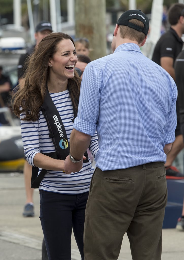 Will and Kate cracked each other up at Auckland Harbor in April.