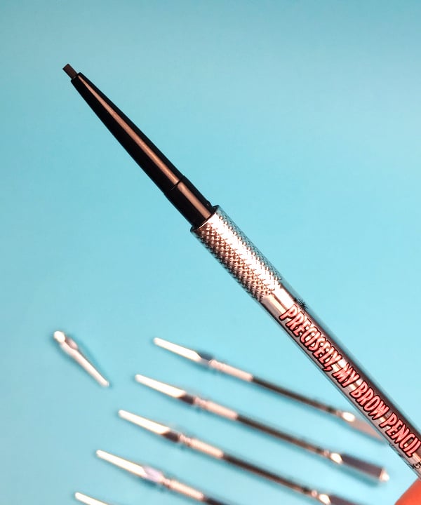 I love this close-up of Precisely, My Brow Pencil. It's a thin, round, twist-up pencil that helps create the perfectly structured arch or tail.