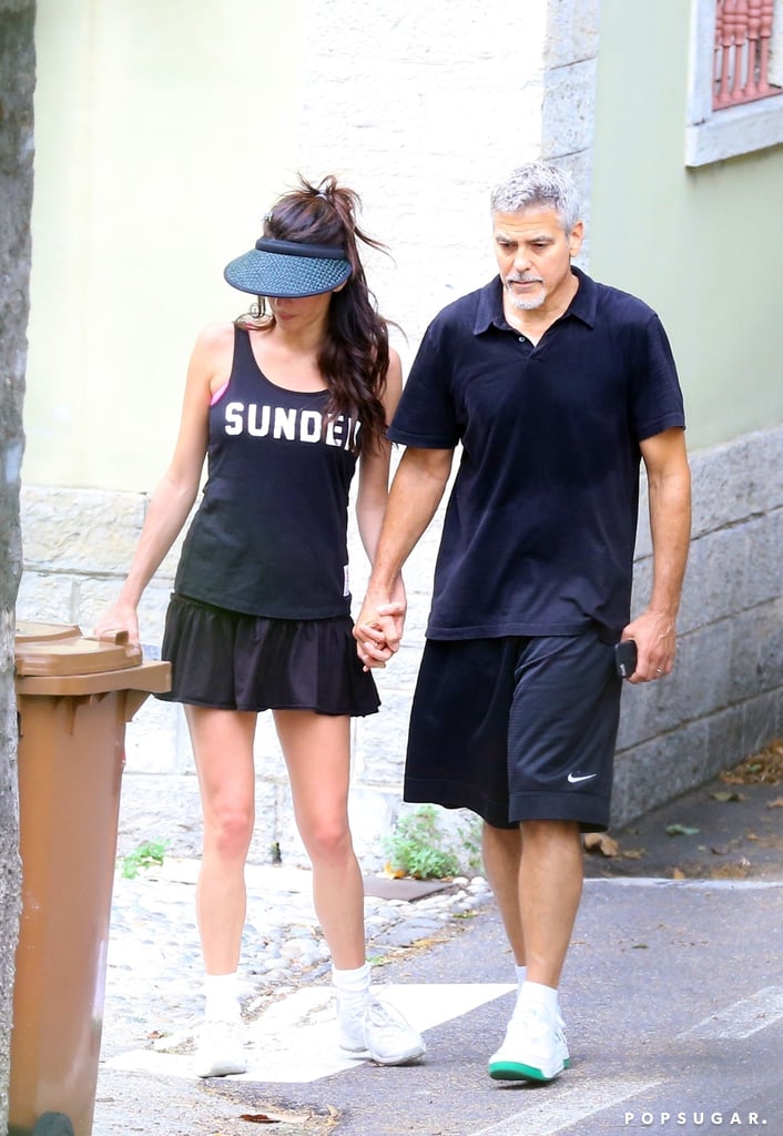 George and Amal in tennis dresses George-Amal-Clooney-Holding-Hands-After-Tennis-Pictures