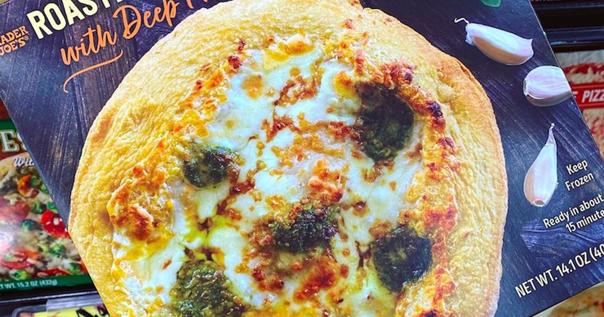 Trader Joe's New Garlic Pesto Pizza With a DeepFried Crust POPSUGAR Food