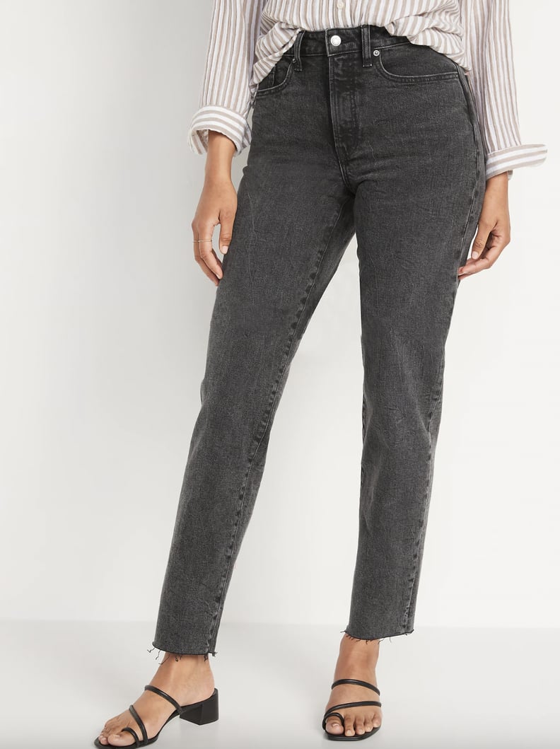 Old Navy High-Waisted O.G. Loose Dark Gray Cut-Off Jeans