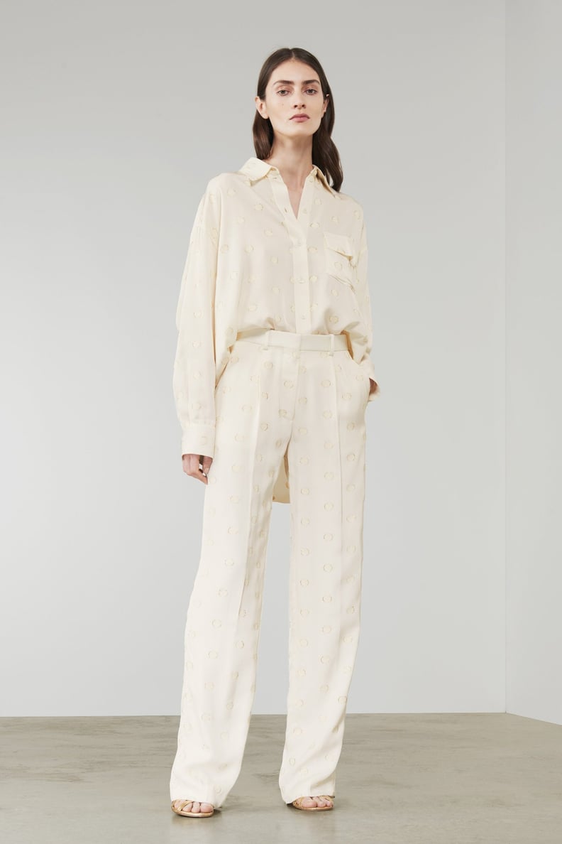 Victoria Beckham Oversize Colorblock Shirt and Fluid Pyjama Trousers
