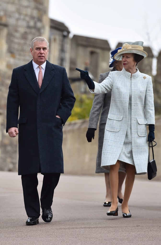 Prince Andrew and Princess Anne at Easter Service at St. George's Chapel in 2015