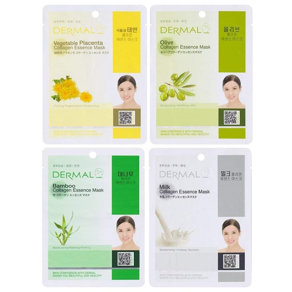 Dermal Collagen Essence Full Face Facial Mask Sheet, 16 Combo Pack
