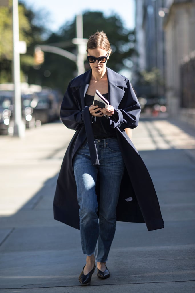 A Duster, Solid Shirt, and Flats Equal a Winning Combo You Can Pull ...