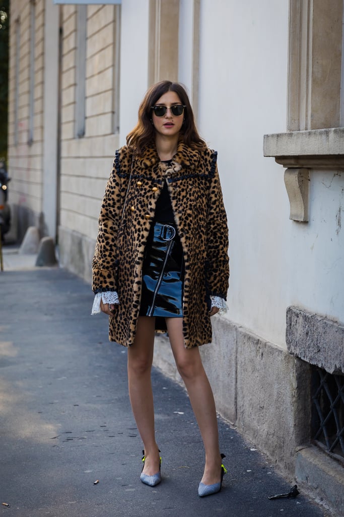Draw Attention to What's Underneath Your Leopard Coat With a Touch of Patent Leather