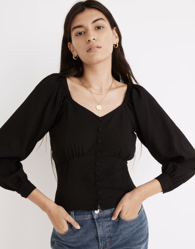 A Classic Silhouette: Madewell Preston Puff-Sleeve Top