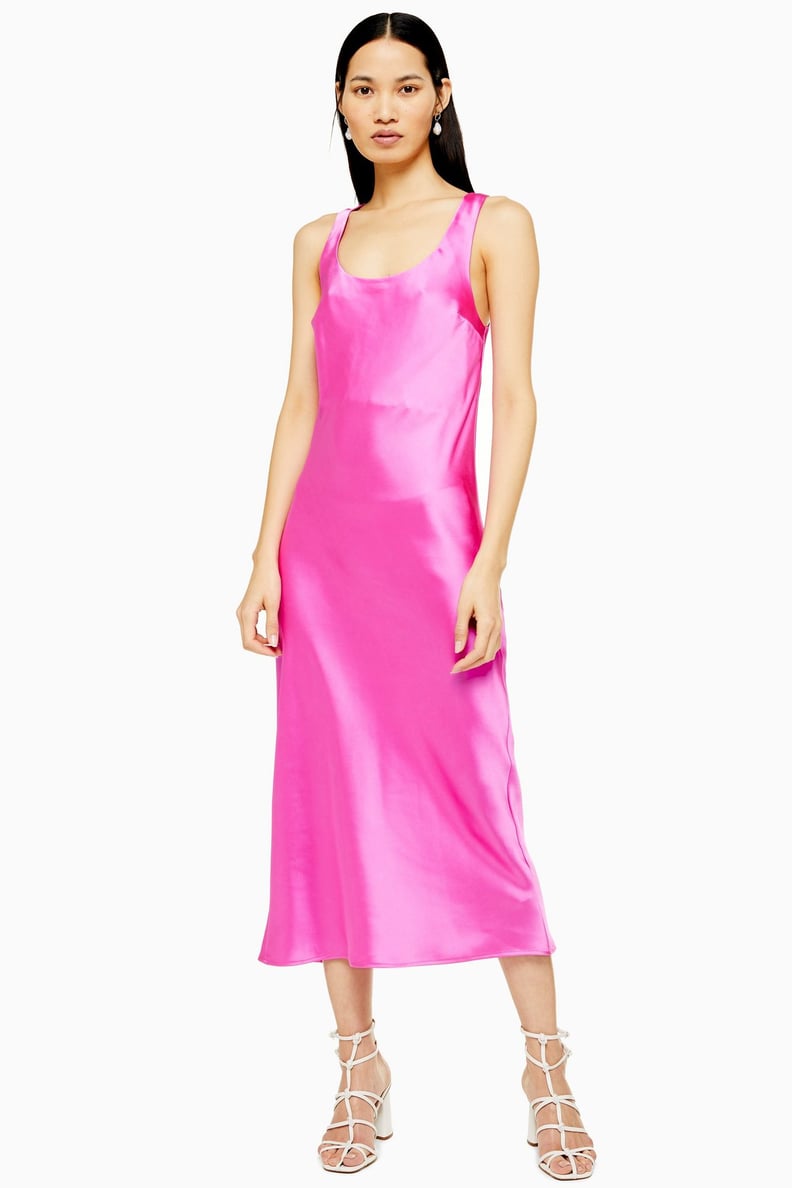 Topshop Pink Built Up Slip Dress