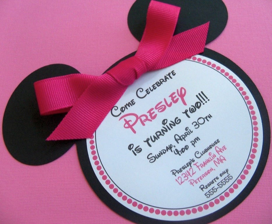 Minnie Mouse Birthday Invitations ($30 For 12)