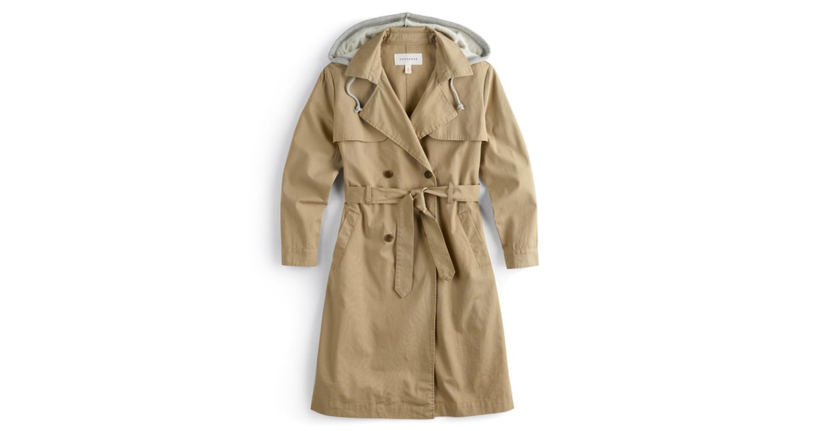 POPSUGAR Collection at Kohl's Hooded Chambray Trench Coat Best Winter