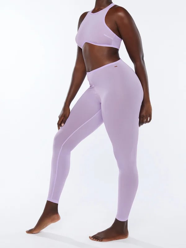 Soft Mesh Open-Back Crotchless Legging