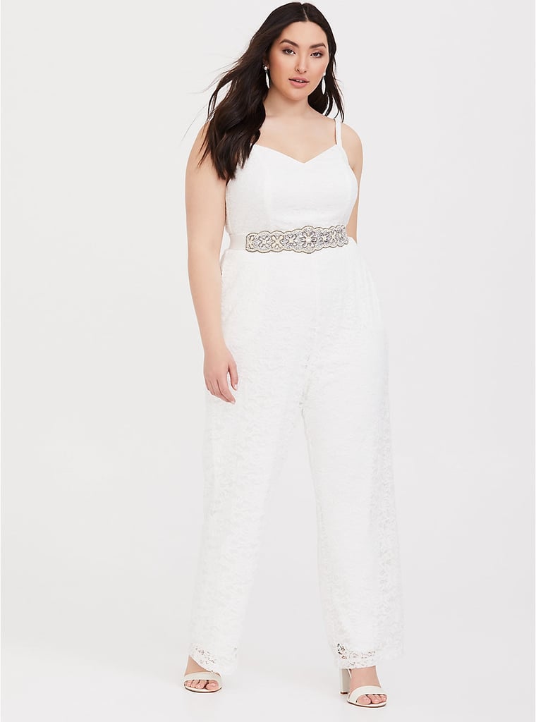 Torrid Special Occasion White Lace Jumpsuit