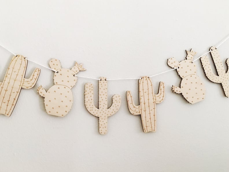 Laser Cut Wood Cactus Garland