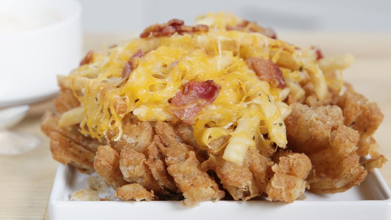 Hacking Outback's Blooming Onion Topped With Bacon Cheese Fries